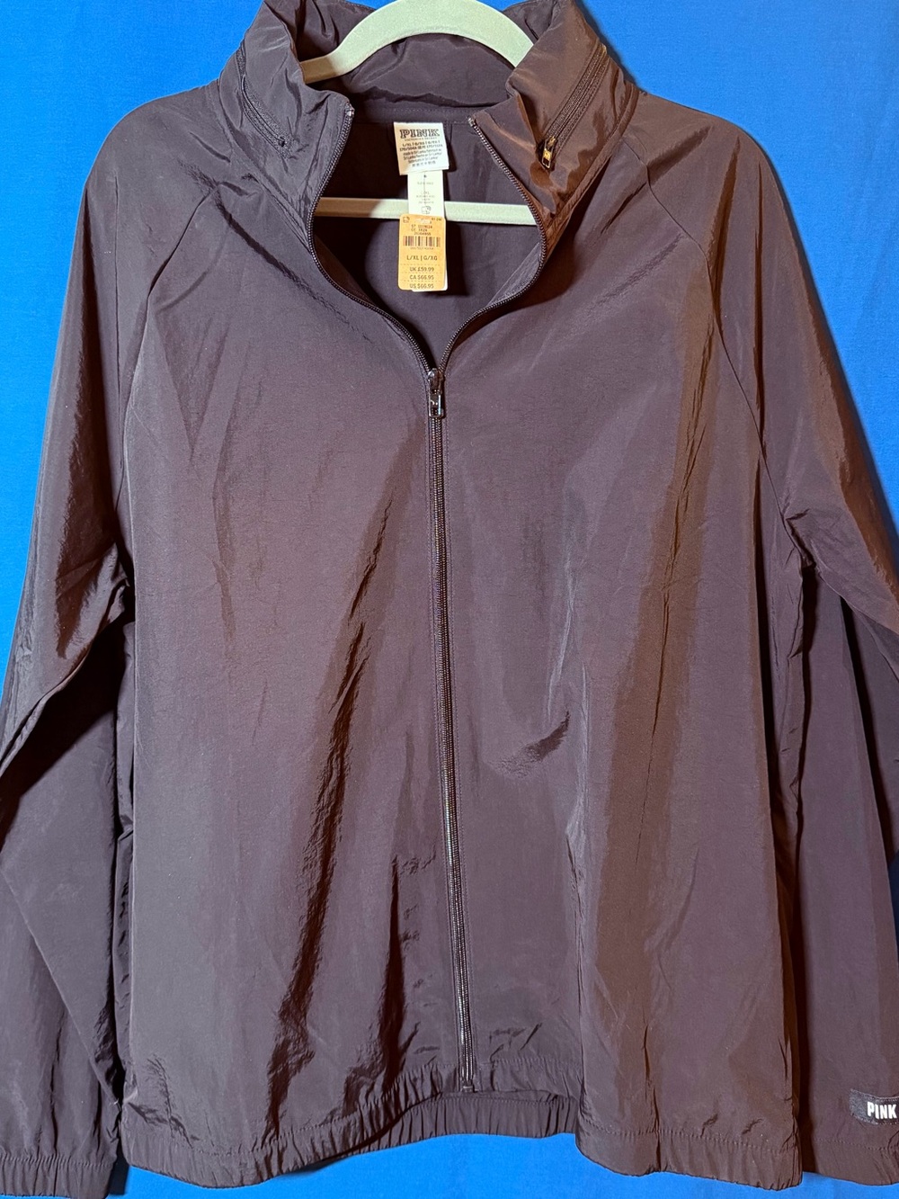PINK Victoria's Secret Lightweight Windbreaker Jacket - Black NWT size L/XL